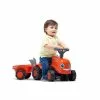FALK Baby Kubota Ride-on Traktor Med Trailer, Rive Og Skovl -Legepladser Netbutik falk baby kubota ride on traktor med trailer rive og skovl