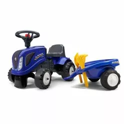 FALK Baby New Holland Ride-on Traktor Med Trailer, Rive Og Skovl -Legepladser Netbutik falk baby new holland ride on traktor med trailer rive og skovl 8