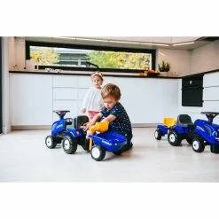 FALK Baby New Holland Ride-on Traktor Med Trailer, Rive Og Skovl -Legepladser Netbutik falk baby new holland ride on traktor med trailer rive og skovl 9
