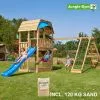 Jungle Gym Barn Legetårn Komplet Inkl. Climb Module Xtra, 120 Kg Sand Og Blå Rutschebane - 804-287CXSB -Legepladser Netbutik jungle gym barn legetarn komplet inkl climb module xtra 120 kg sand og bla rutschebane 804 287cxsb