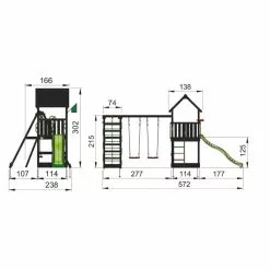 Jungle Gym Club Legetårn Komplet Inkl. Climb Module Xtra Ekskl. Rutschebane, Grundmalet Sort - 806-284CB