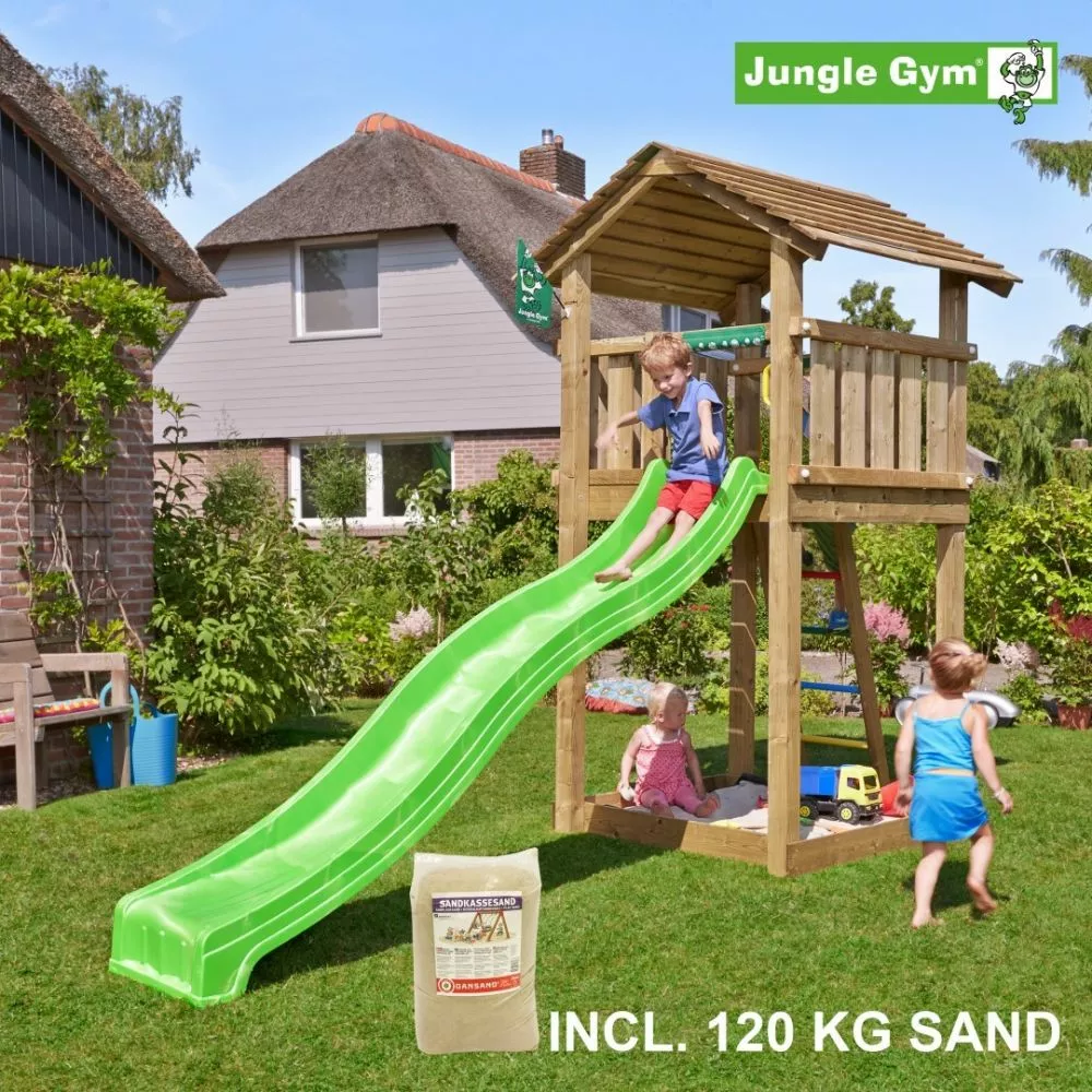 Jungle Gym Cottage Legetårn Komplet Inkl. Swing Module Xtra Og Rutschebane - 804-270SX 3 Jungle Gym Cottage Legetårn Komplet Inkl. Swing Module Xtra Og Rutschebane - 804-270SX