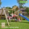 Jungle Gym Cubby Legetårn Komplet Inkl. Swing Module Xtra, 120 Kg Sand Og Blå Rutschebane - 804-269SXSB