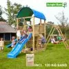 Jungle Gym Farm Legetårn Komplet Inkl. Climb Module Xtra, 120 Kg Sand Og Blå Rutschebane - 804-272CXSB -Legepladser Netbutik jungle gym farm legetarn komplet inkl climb module xtra 120 kg sand og bla rutschebane 804 272cxsb