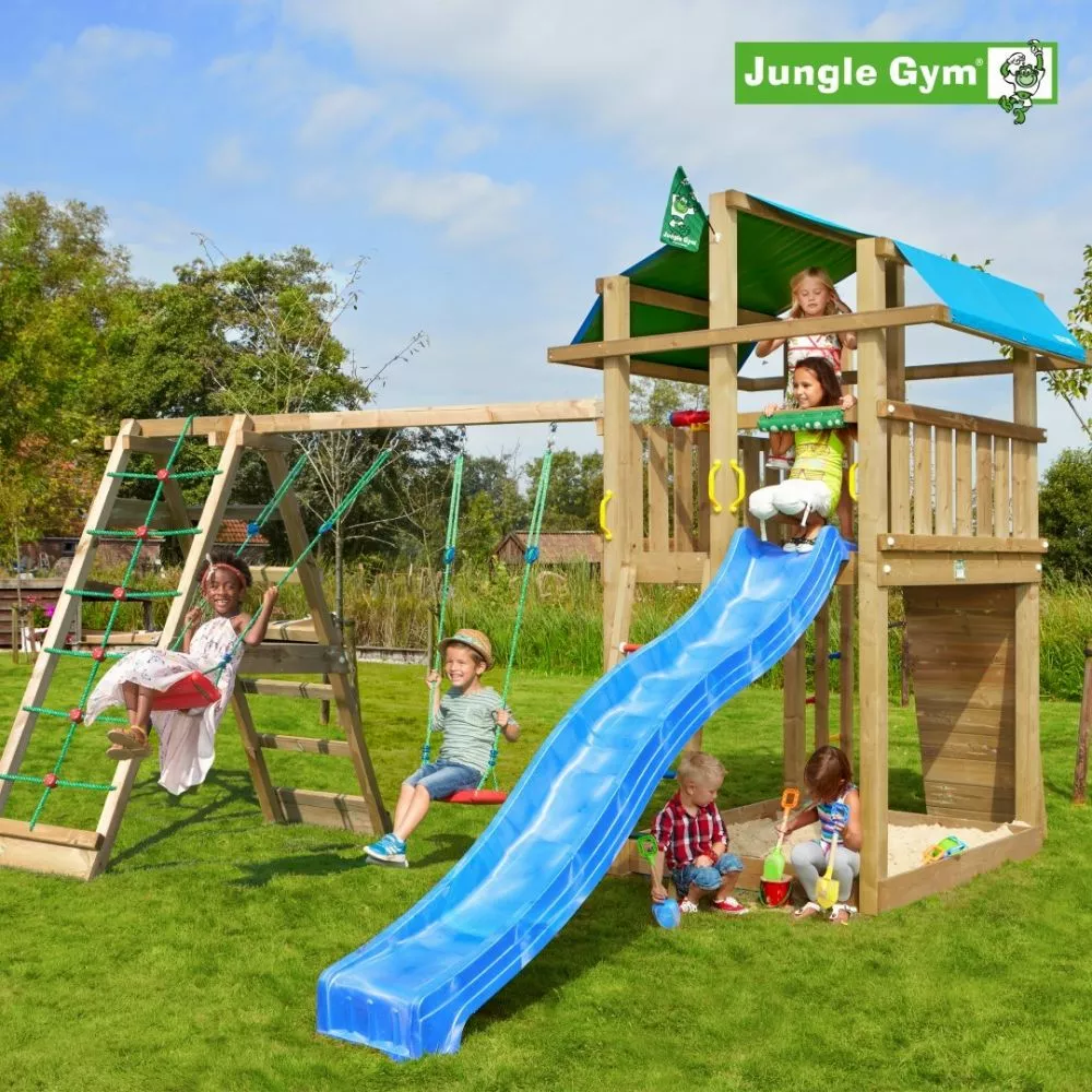 Jungle Gym Fort Legetårn Komplet Inkl. Climb Module Xtra Og Rutschebane - 804-275CX 3 Jungle Gym Fort Legetårn Komplet Inkl. Climb Module Xtra Og Rutschebane - 804-275CX