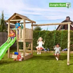 Jungle Gym House Legetårn Komplet Inkl. Swing Module Xtra Og Rutschebane - 804-312NSX -Legepladser Netbutik jungle gym house legetarn komplet inkl swing module xtra og rutschebane 804 312nsx 1