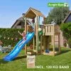 Jungle Gym Mansion Legetårn Komplet, Inkl. 120 Kg Sand Og Blå Rutschebane - 804-267SAB -Legepladser Netbutik jungle gym mansion legetarn komplet inkl 120 kg sand og bla rutschebane 804 267sab
