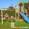 Jungle Gym Mansion Legetårn Komplet Inkl. Swing Module Xtra, 120 Kg Sand Og Blå Rutschebane - 804-267SXSB -Legepladser Netbutik jungle gym mansion legetarn komplet inkl swing module xtra 120 kg sand og bla rutschebane 804 267sxsb