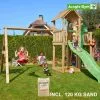 Jungle Gym Mansion Legetårn Komplet Inkl. Swing Module Xtra, 120 Kg Sand Og Grøn Rutschebane - 804-267SXSG