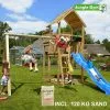 Jungle Gym Palace Legetårn Komplet Inkl. Swing Module Xtra, 120 Kg Sand Og Blå Rutschebane - 804-276SXSB -Legepladser Netbutik jungle gym palace legetarn komplet inkl swing module xtra 120 kg sand og bla rutschebane 804 276sxsb
