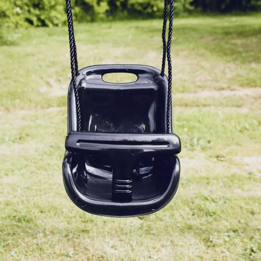 NORDIC PLAY Babygynge Med Høj Ryg Ekstra Kraftig Plast Sort M/ Sort Reb - 805-469 4 NORDIC PLAY Babygynge Med Høj Ryg Ekstra Kraftig Plast Sort M/ Sort Reb - 805-469 - Billede 2