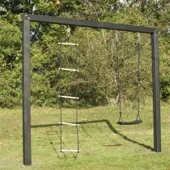 NORDIC PLAY Gyngestativ Arthur Sort Grundmalet Inkl. 2 Sorte Gynger -Legepladser Netbutik nordic play gyngestativ arthur sort grundmalet inkl 2 sorte gynger 2