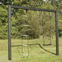 NORDIC PLAY Gyngestativ Arthur Sort Grundmalet Inkl. 2 Sorte Gynger