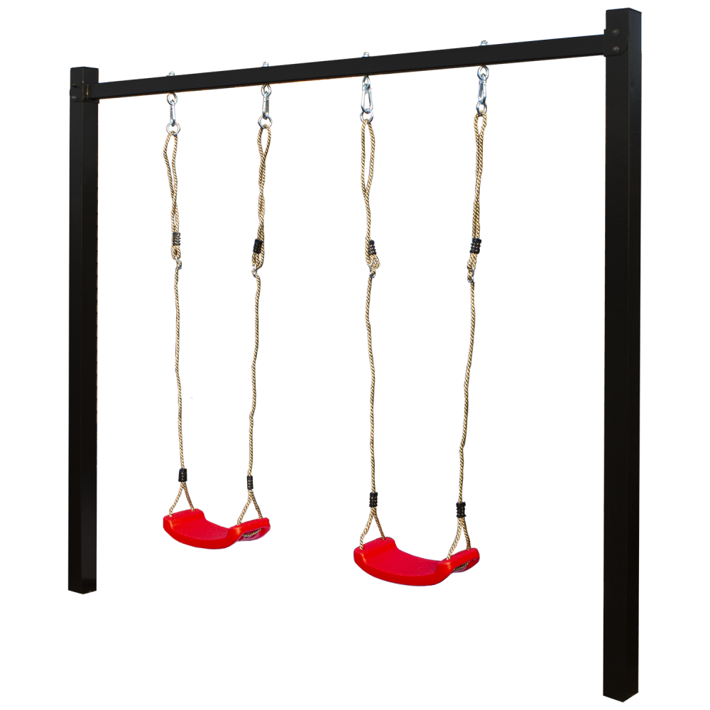 Plus A/S Plus Gyngestativ I Stål - Pulverlakeret Sort - Inkl. Røde Gyngesæder - 185232-15 3 Plus A/S Plus Gyngestativ I Stål - Pulverlakeret Sort - Inkl. Røde Gyngesæder - 185232-15