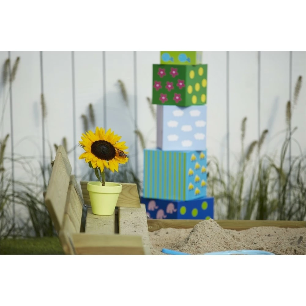 Plus A/S Plus Sandkasse M/ryglæn 120x120cm 6 Plus A/S Plus Sandkasse M/ryglæn 120x120cm - Billede 4