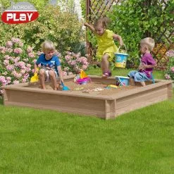 Nordic Play Sandkasse Lærketræ 150x150 Cm Inkl. 240 Kg Sand